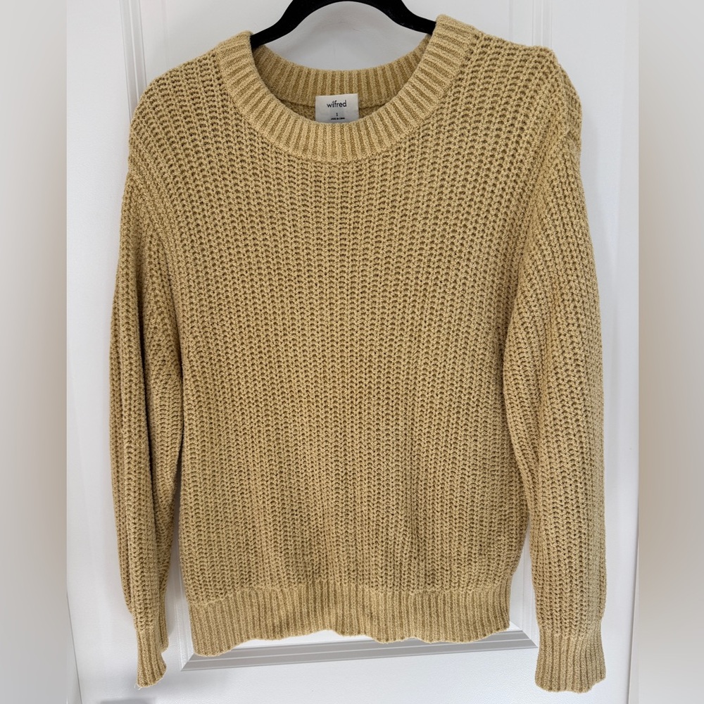 Aritzia Wilfred Yellow Crew Neck Sweater